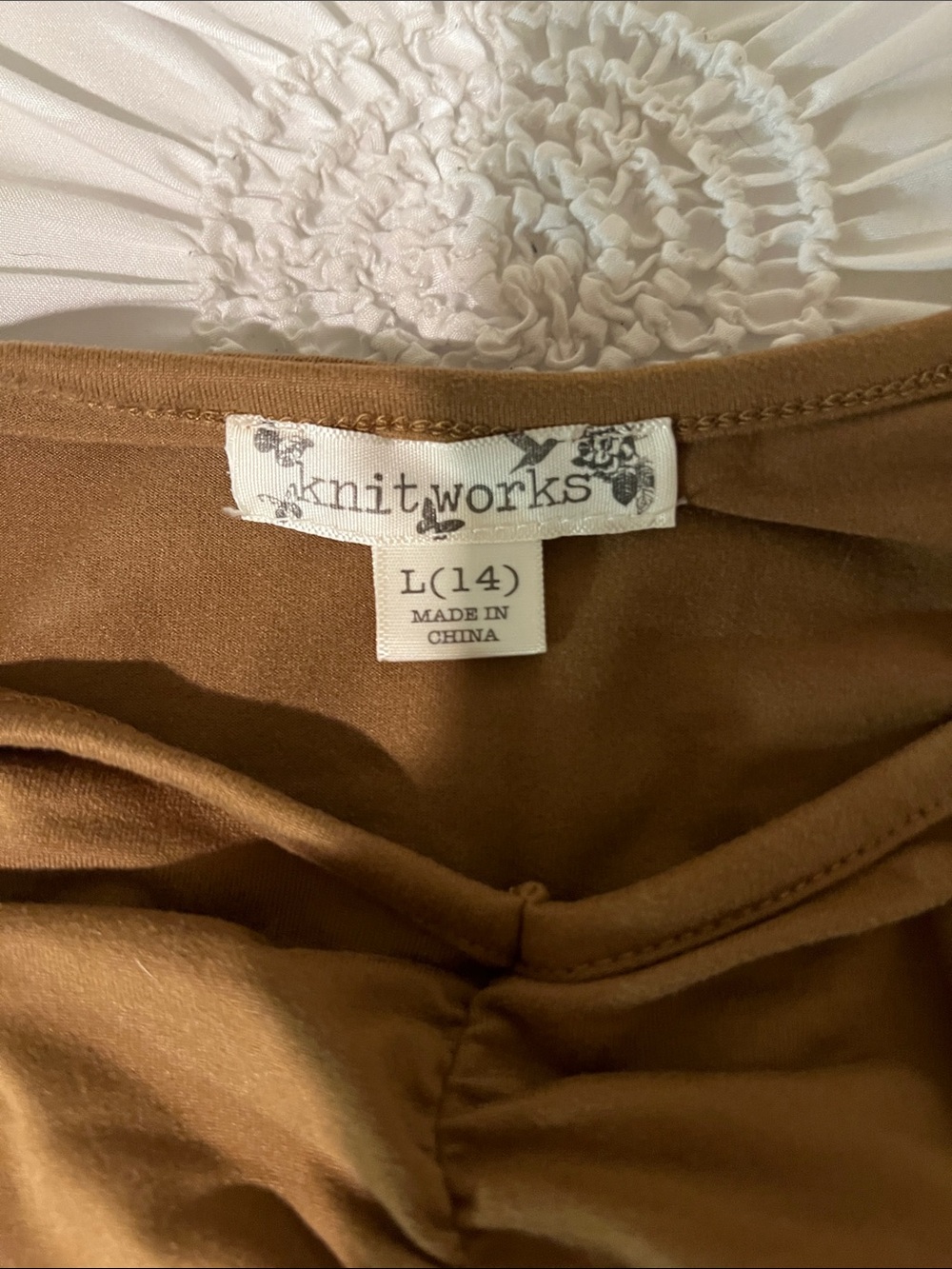 Knitworks Camel Brown Twist-Front Top - Picture 2 of 4